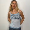 Baby Blue Floral Lace Cami Top - Size S