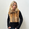 Brown Faux Fur & Black Ribbed Zip Up - Size M
