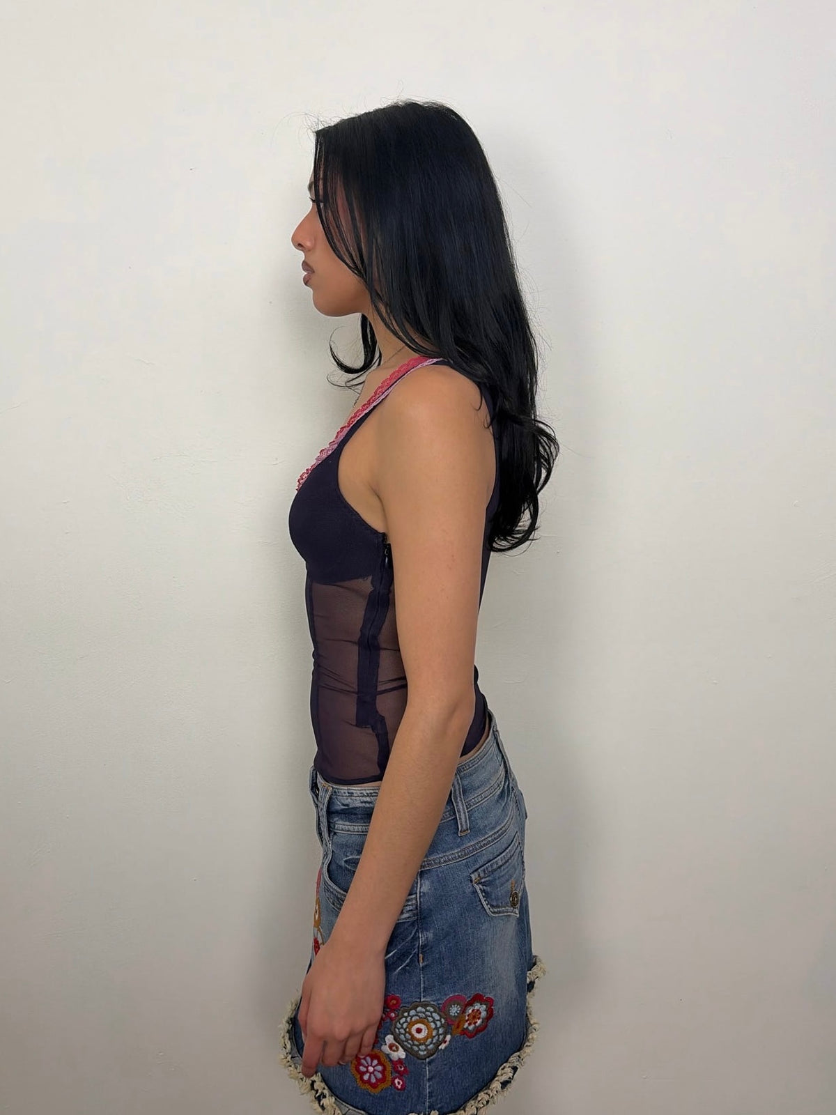 Intimisssi Purple Mesh Corset Cami Top - Size S