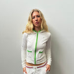 Nike White & Green Hoodie - Size S