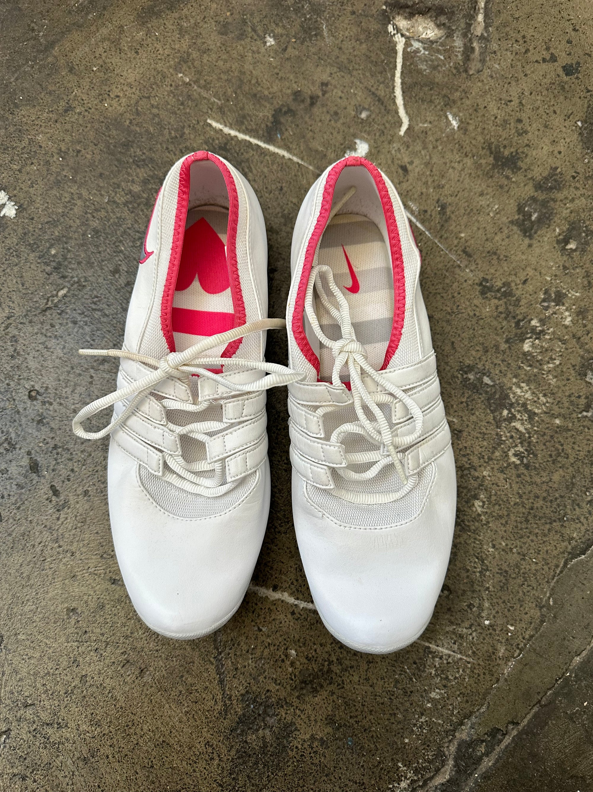 Nike White & Pink Lowrise Ballerina Trainers - Size 7.5