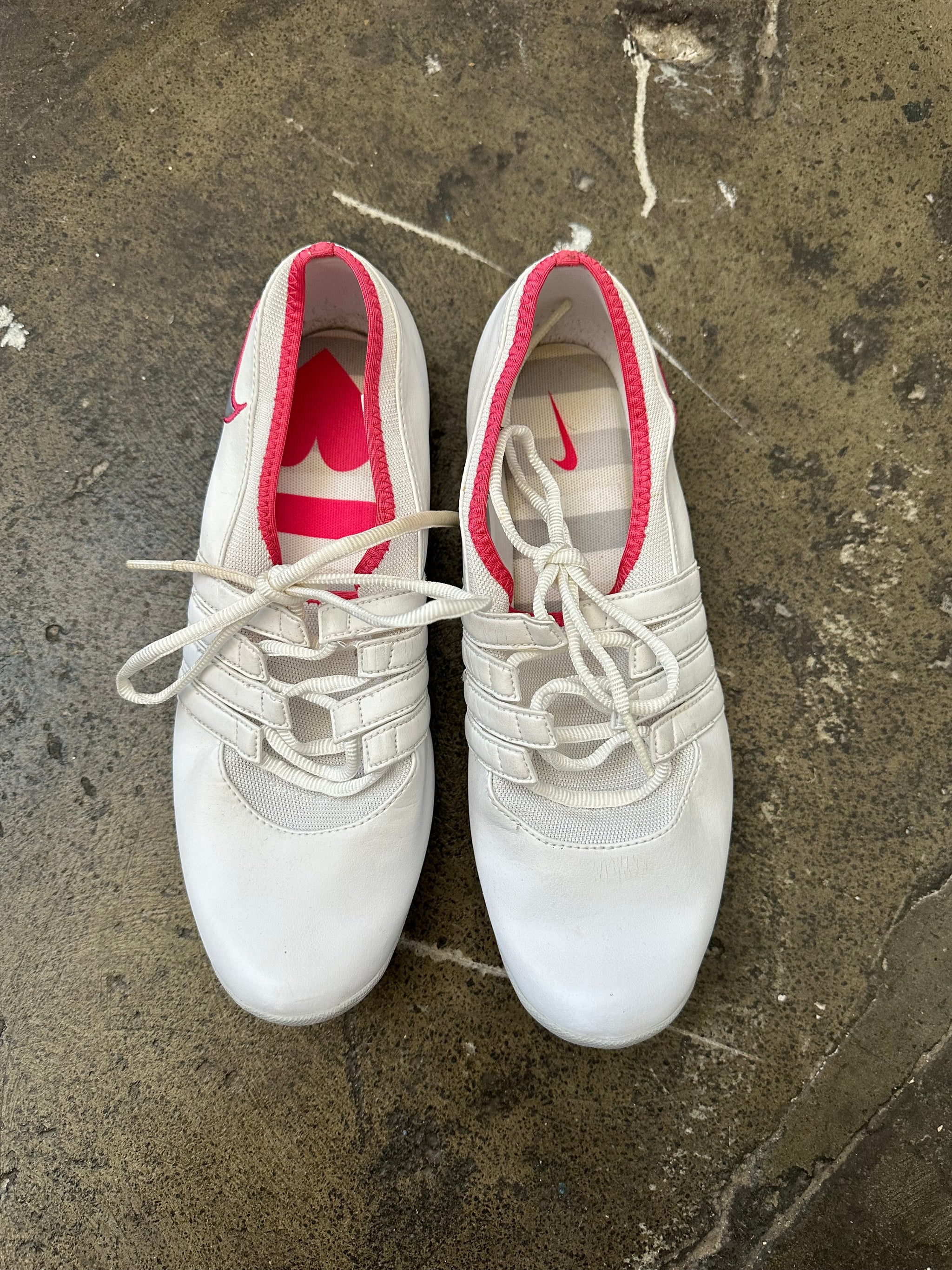 Nike White & Pink Lowrise Ballerina Trainers - Size 7.5