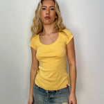 EDC Yellow Wideneck T-Shirt - Size S