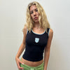 Navy & Baby Blue Trimmed Tank Top - Size XS
