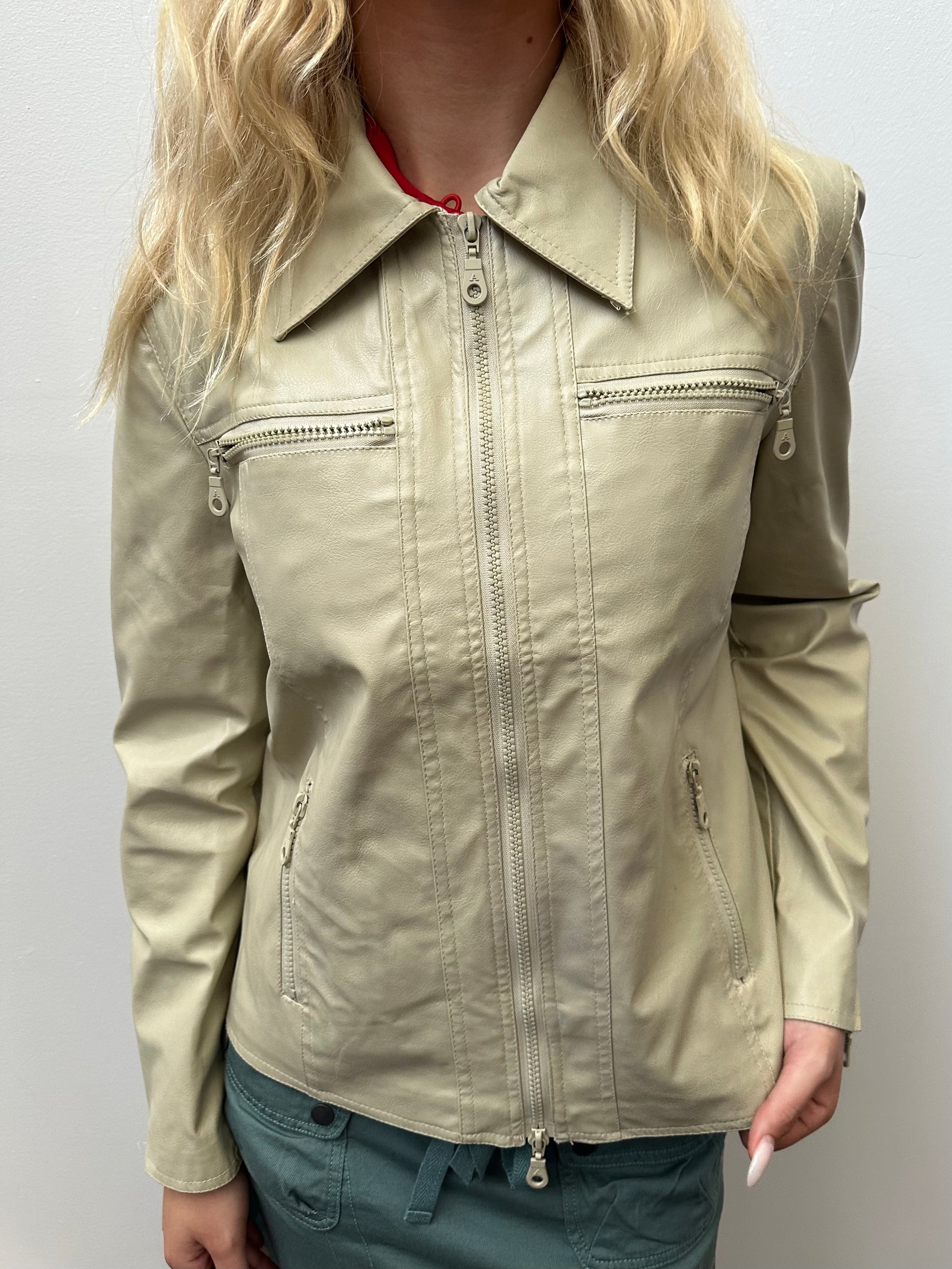 Cream PVC jacket - Size M