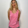 Flower Embroidered Vneck Tank Top - Size M