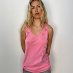 Flower Embroidered Vneck Tank Top - Size M