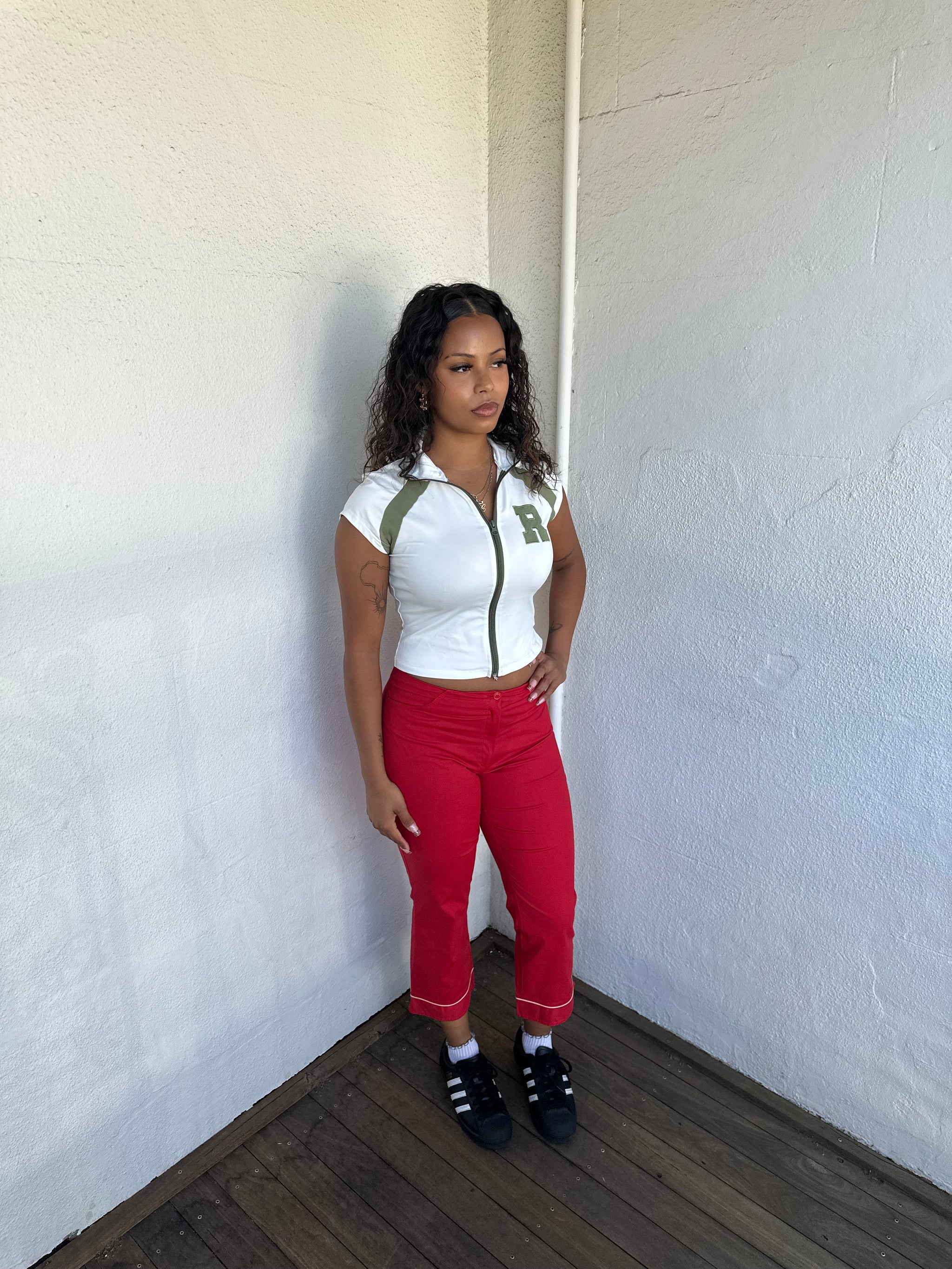 Red Y2K Cropped Pants - Size S