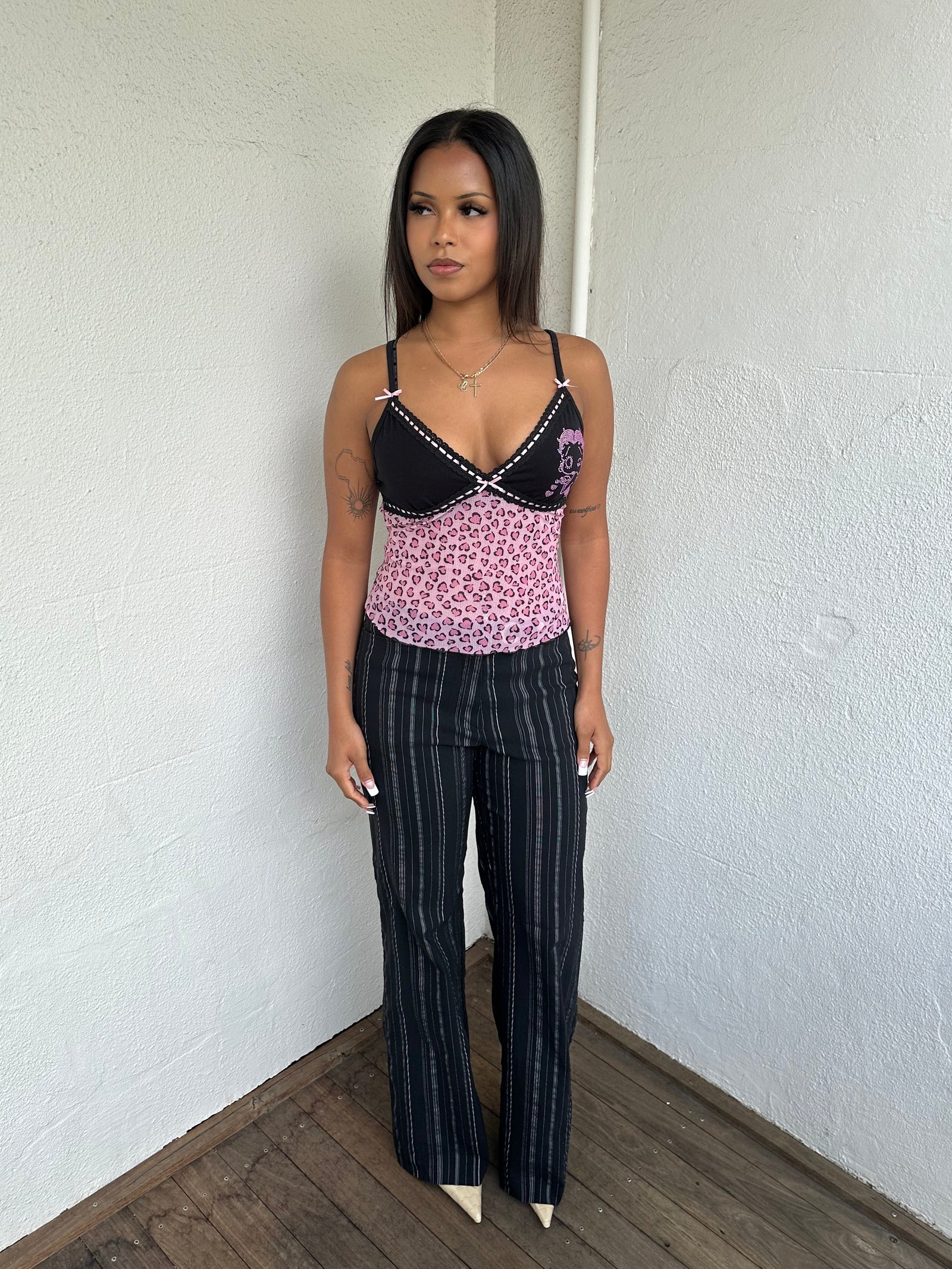 Betty Boop Pink & Black Cami Top