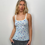 Baby Blue Flower Print Cami Top - Size S