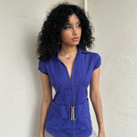 Indigo Purple Belted Shirt - Size S