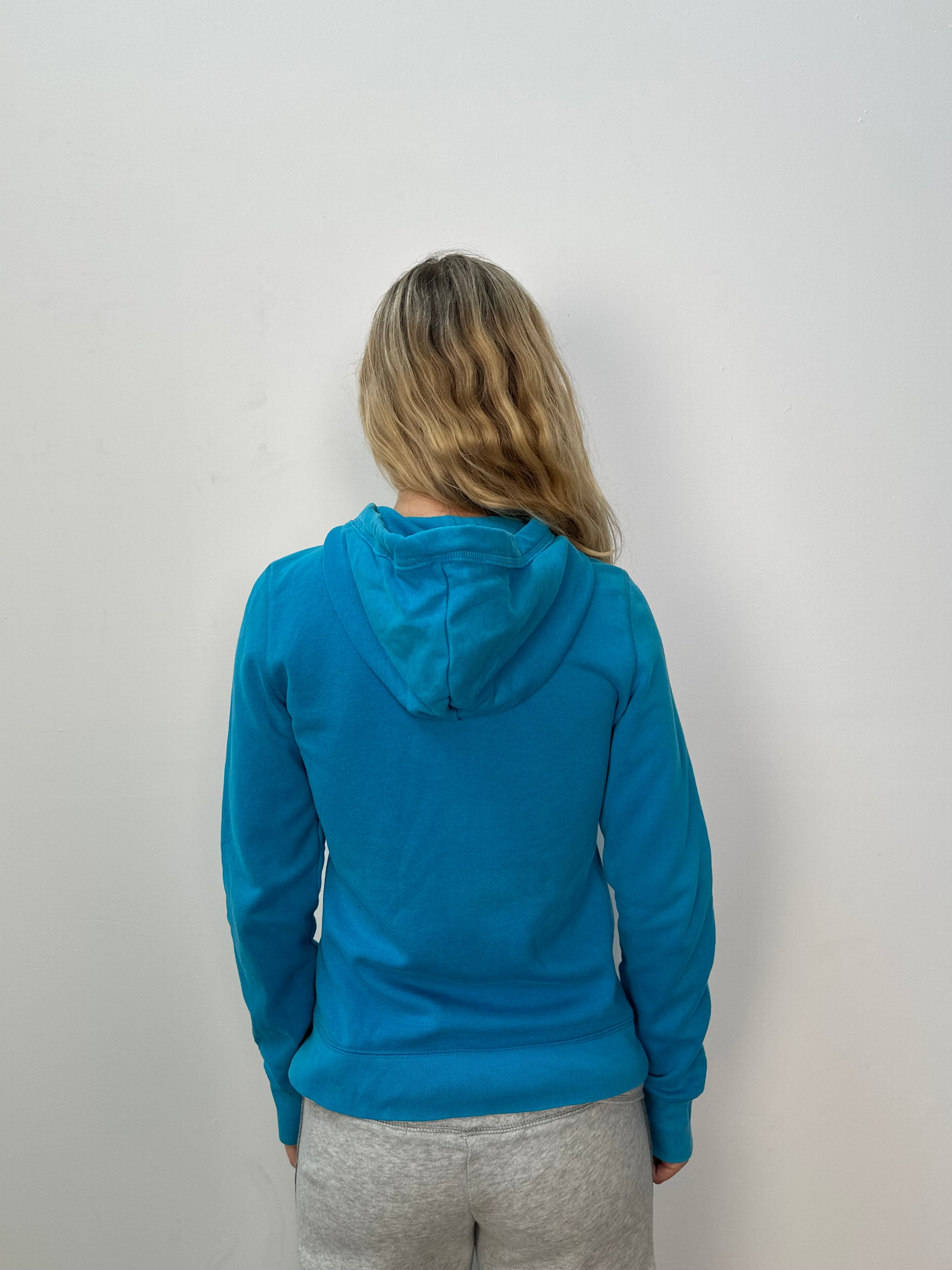 Aeropostale Blue and White Zip Up Hoodie - Size M