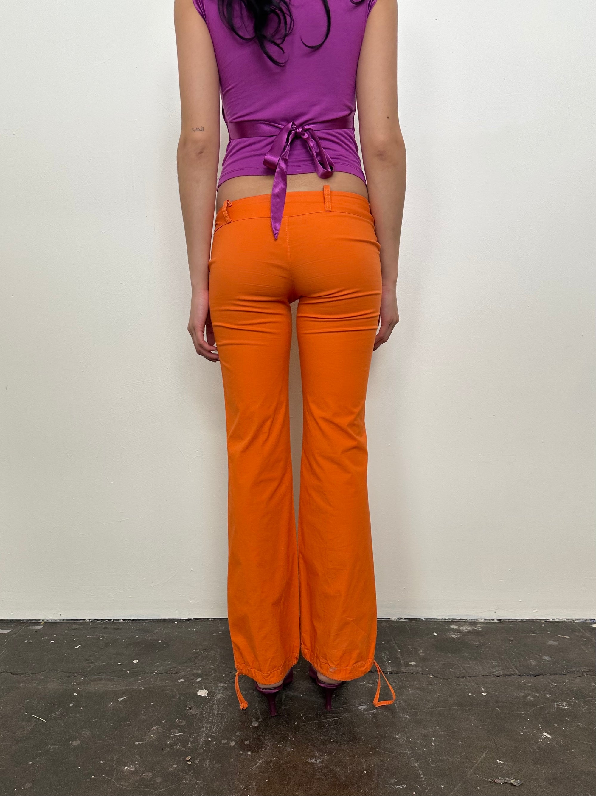 Orange Low-rise Cargo Pants - Size XS