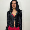 Reversible Black Velour & Paisley Print Blazer - Size S