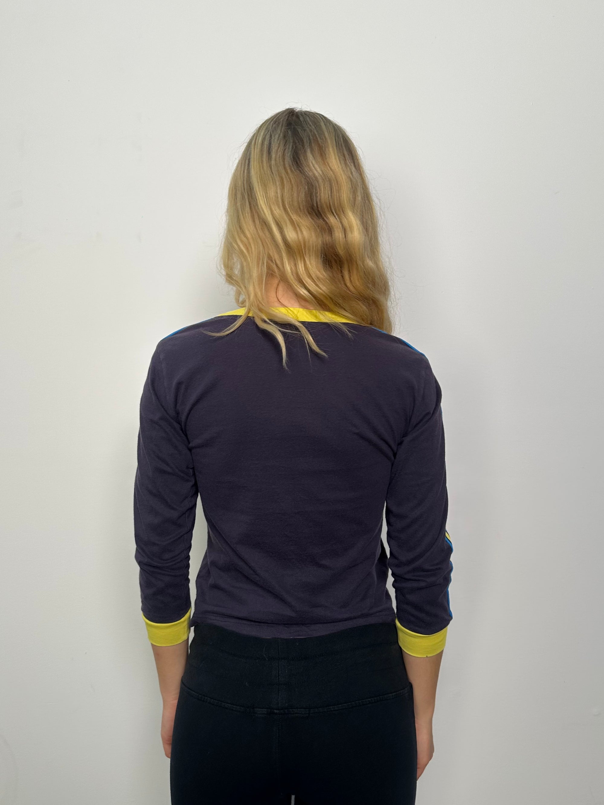 Puma Navy & Yellow 3/4 Sleeve - Size S