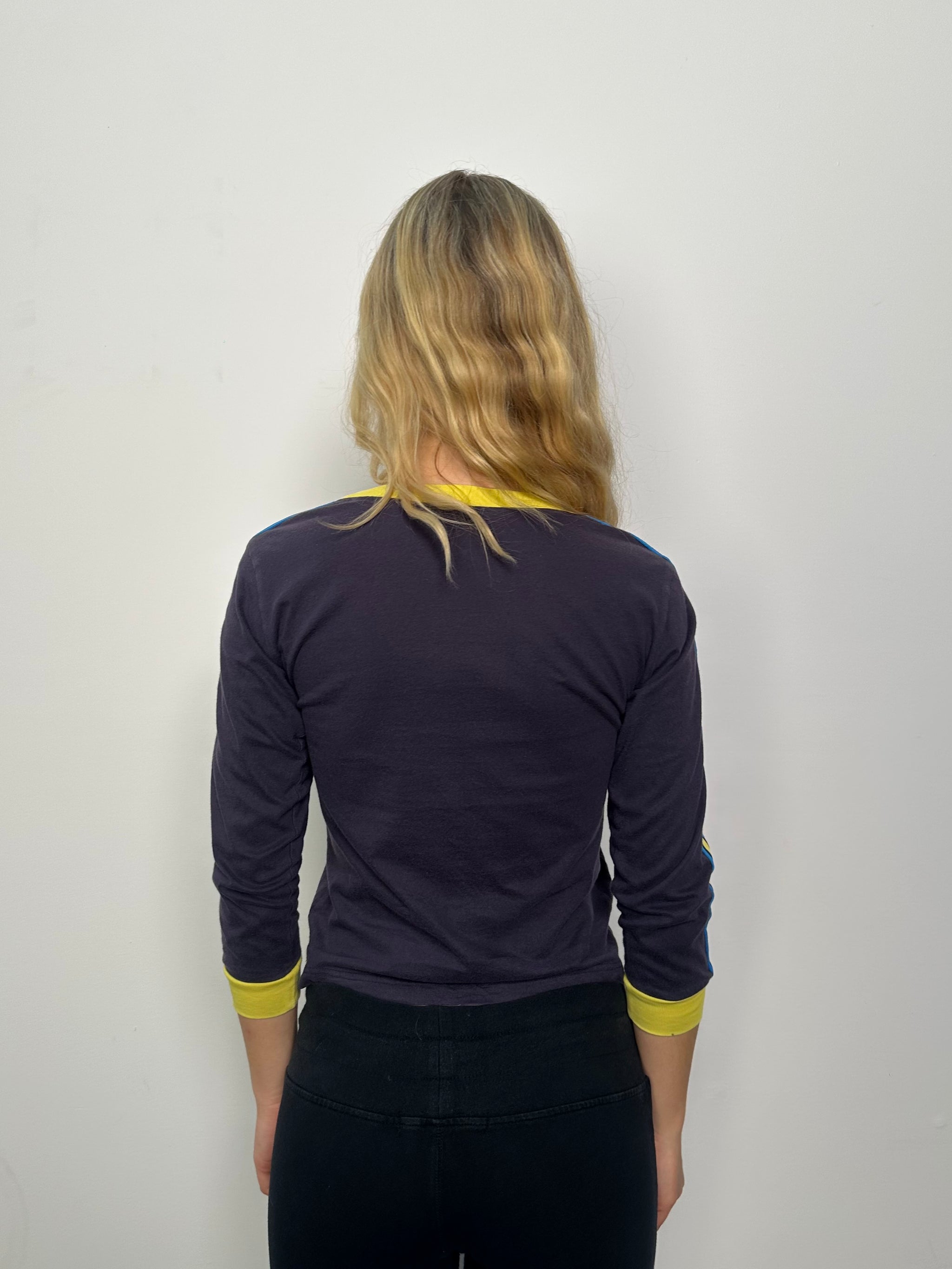 Puma Navy & Yellow 3/4 Sleeve - Size S