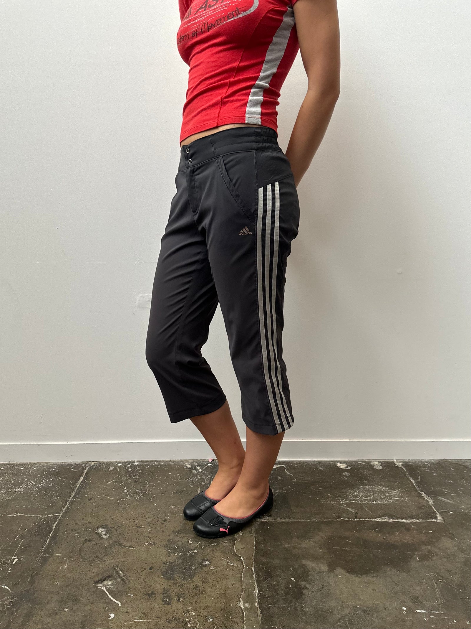 Adidas Charcoal Grey Capri Pants - Size S