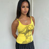 Yellow Graphic Print Cami Top - Size S