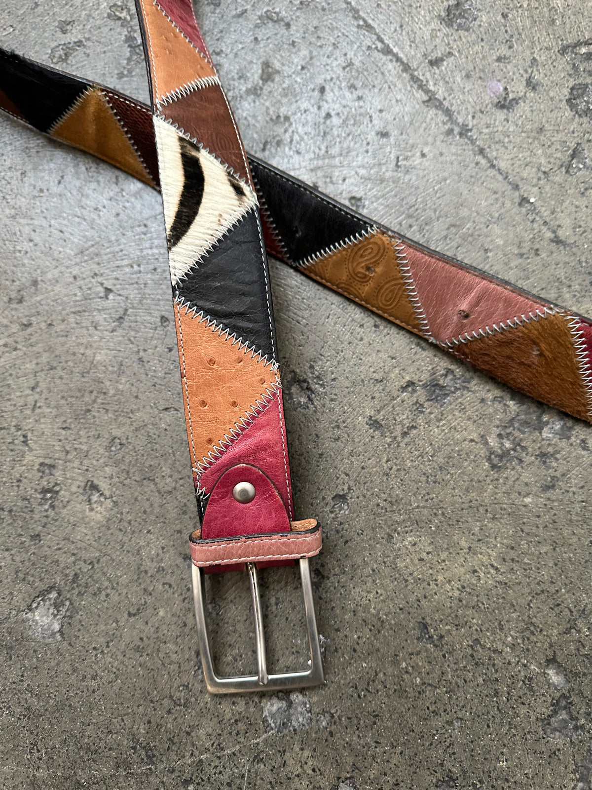 Patchwork Leather Belt