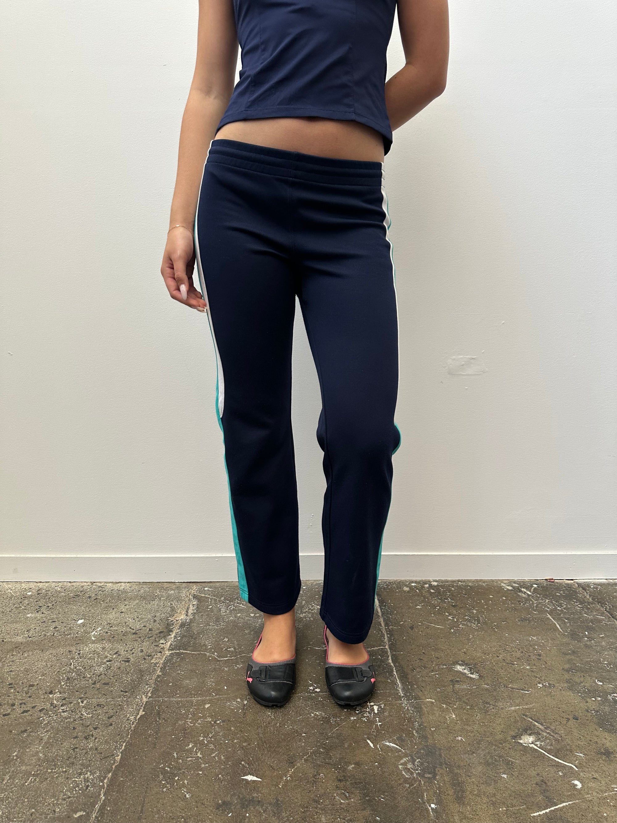 Speedo Turquoise & Navy Side Stripe Pants - Size 8