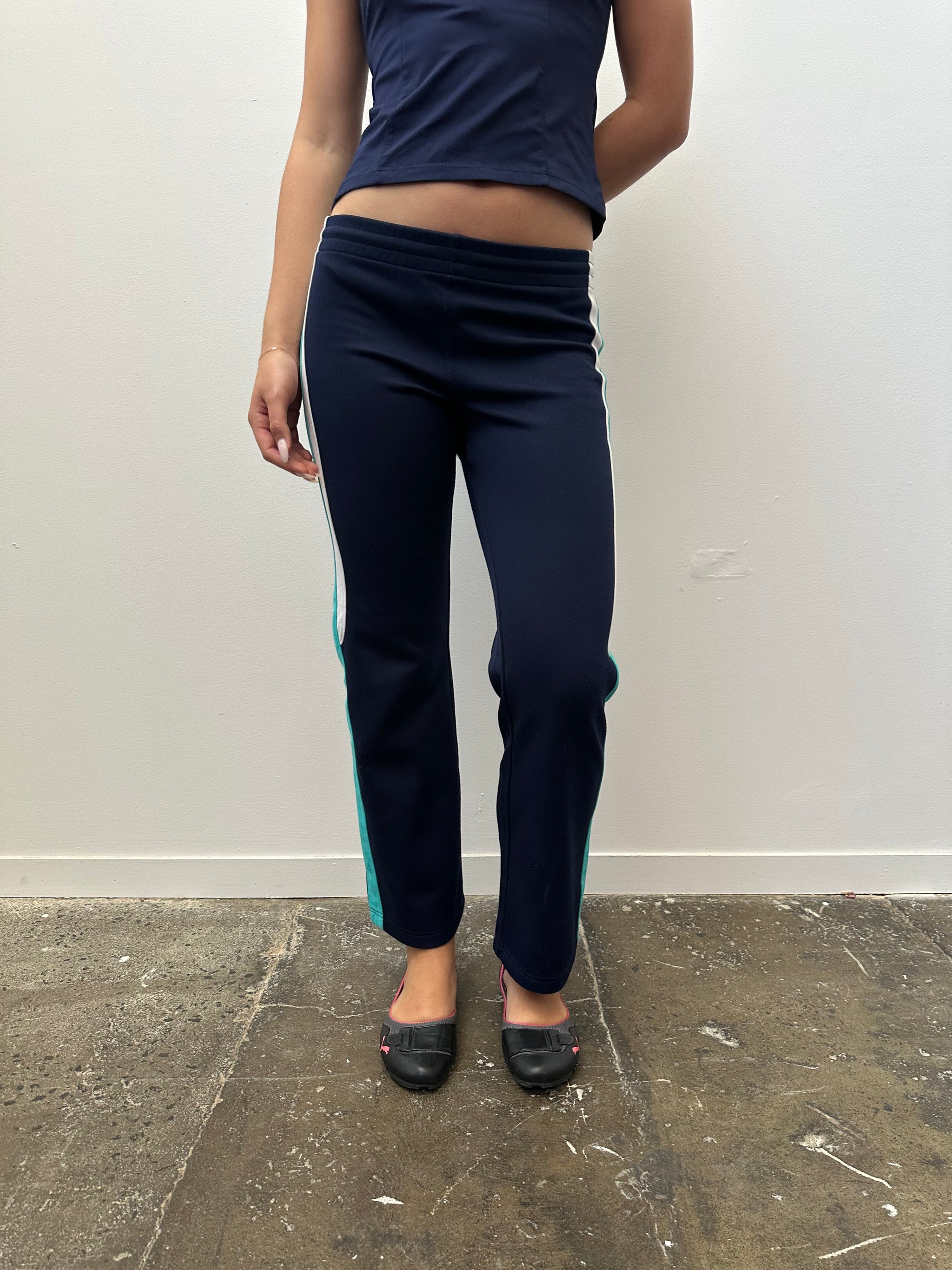Speedo Turquoise & Navy Side Stripe Pants - Size 8