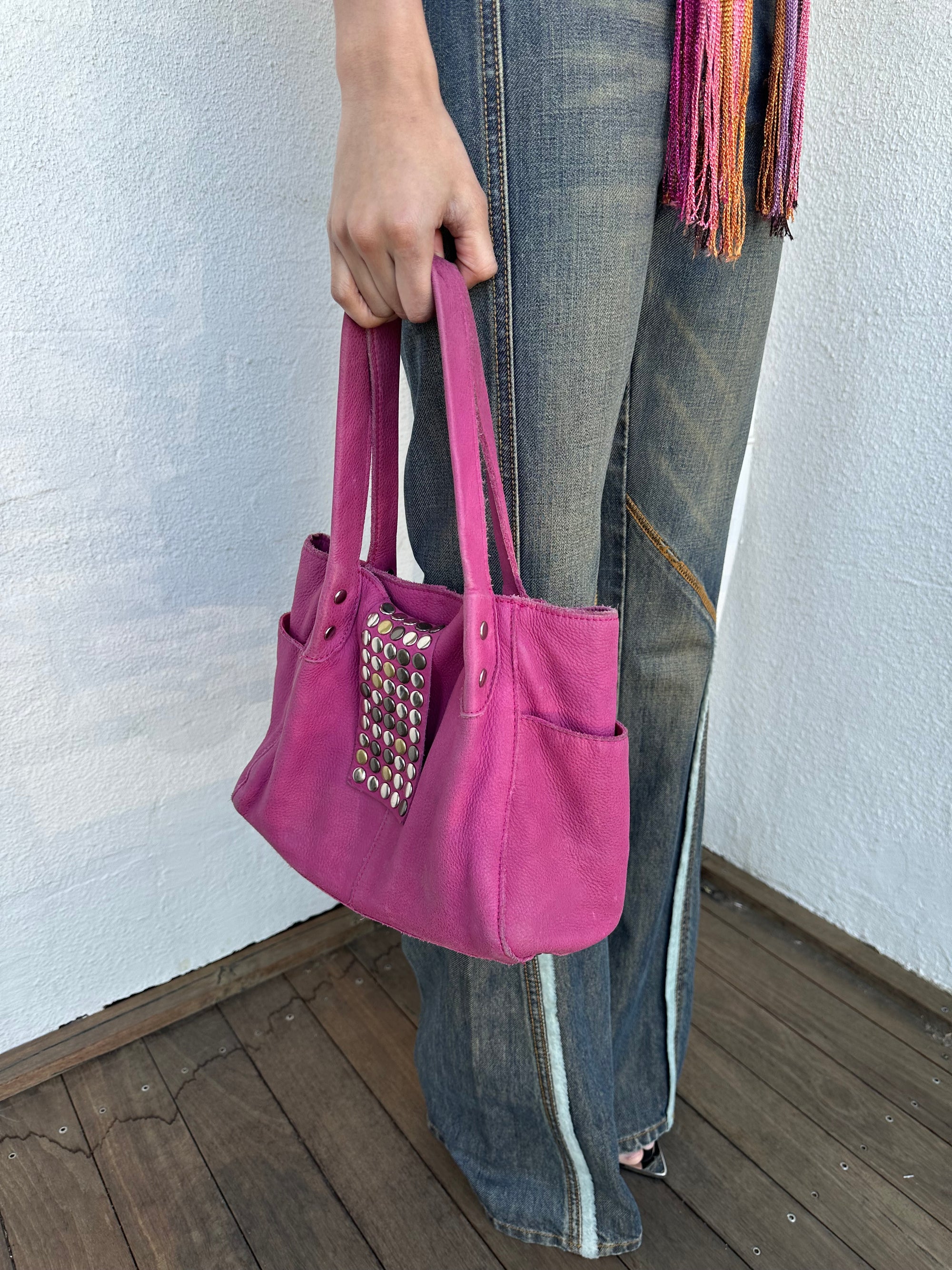 Hot Pink Studded Handbag