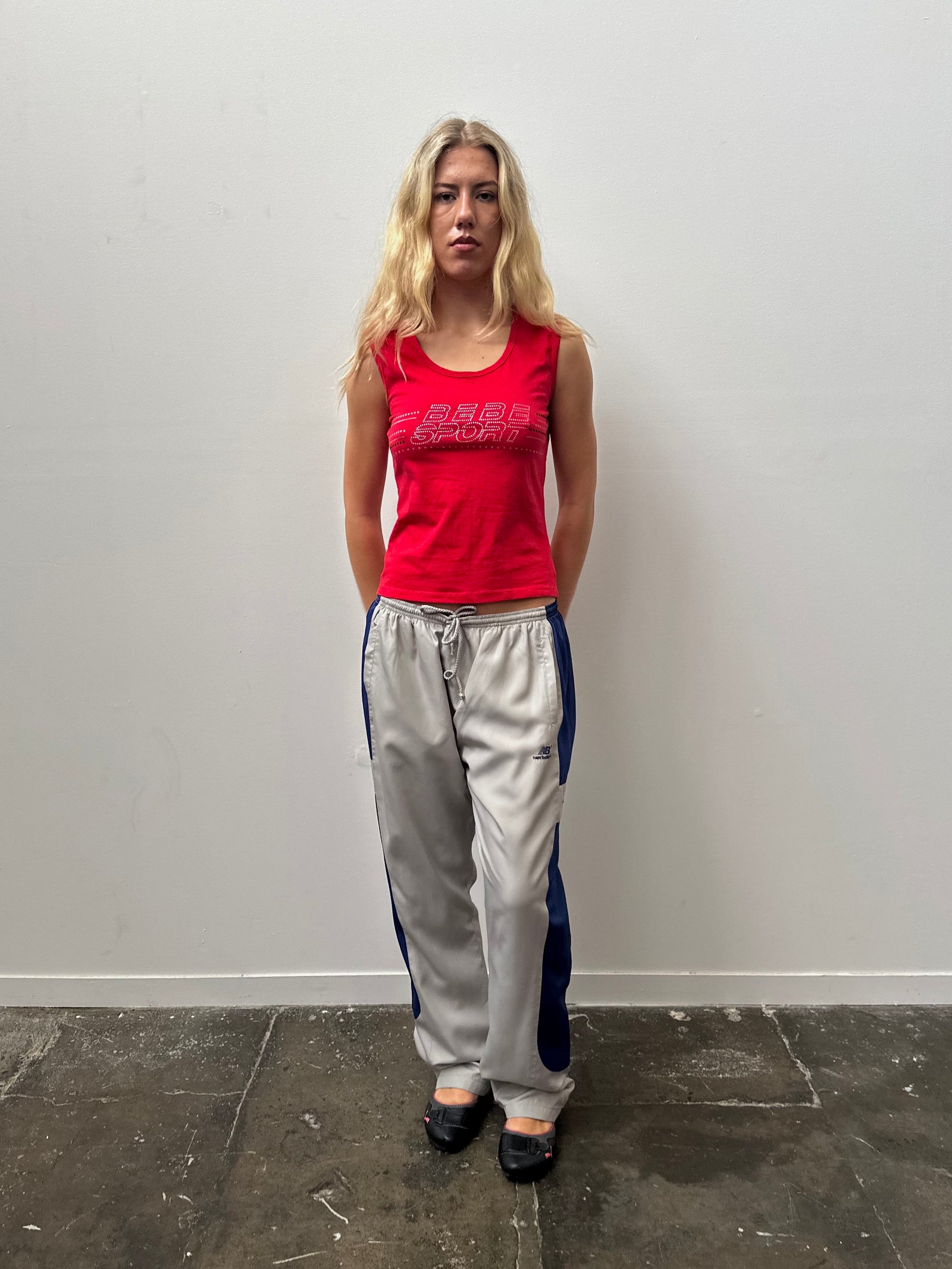 New Balance Grey & Navy Track Pants - Size L