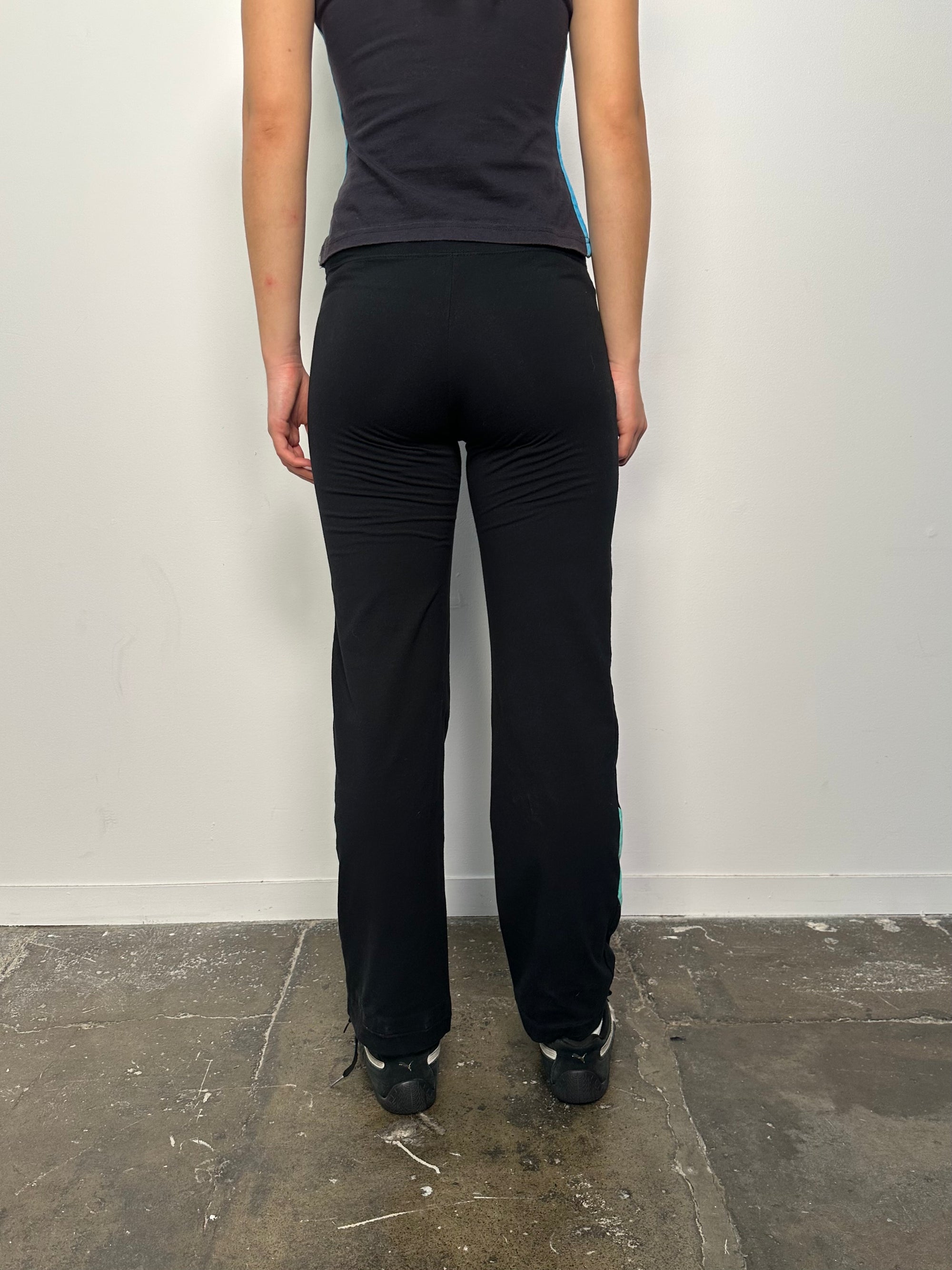 Black & Turquoise Yoga Pants - Size S