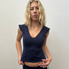 Navy Cap Sleeve Sport T-Shirt - Size S