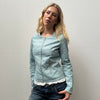 Baby Blue Pleather Jacket- Size S