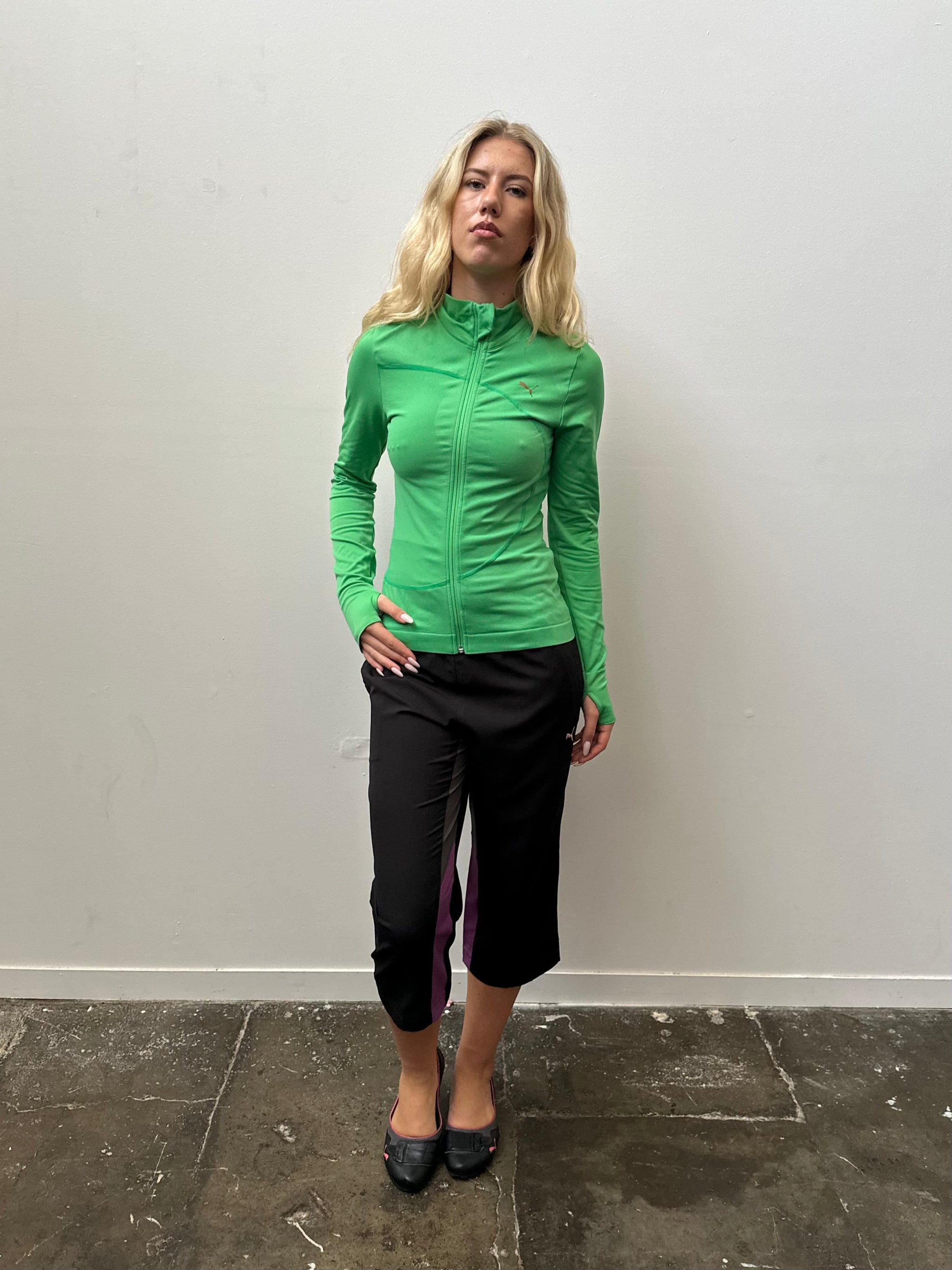 Green Puma Zip Up Jacket- Size S
