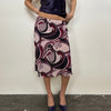 Purple Abstract Swirl Pattern Midi Skirt - Size XS