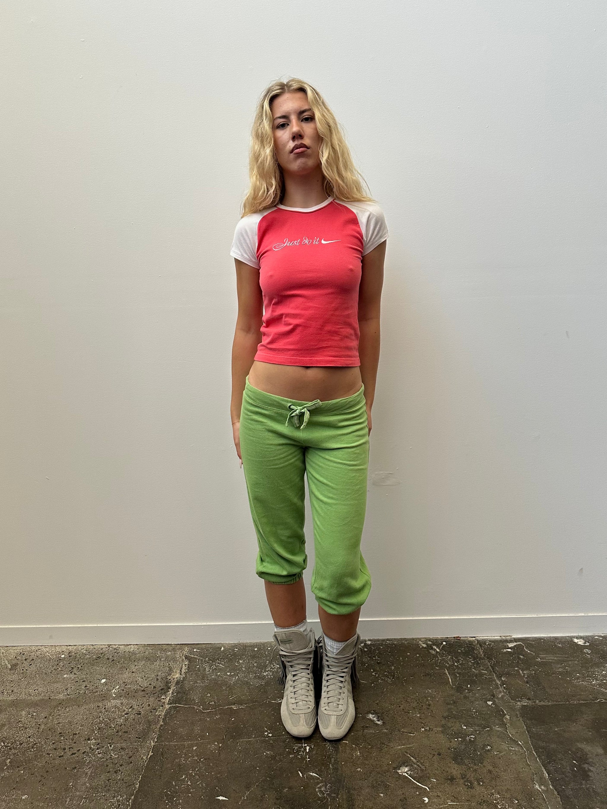 Coral & White Nike Just Do It T-Shirt - Size small