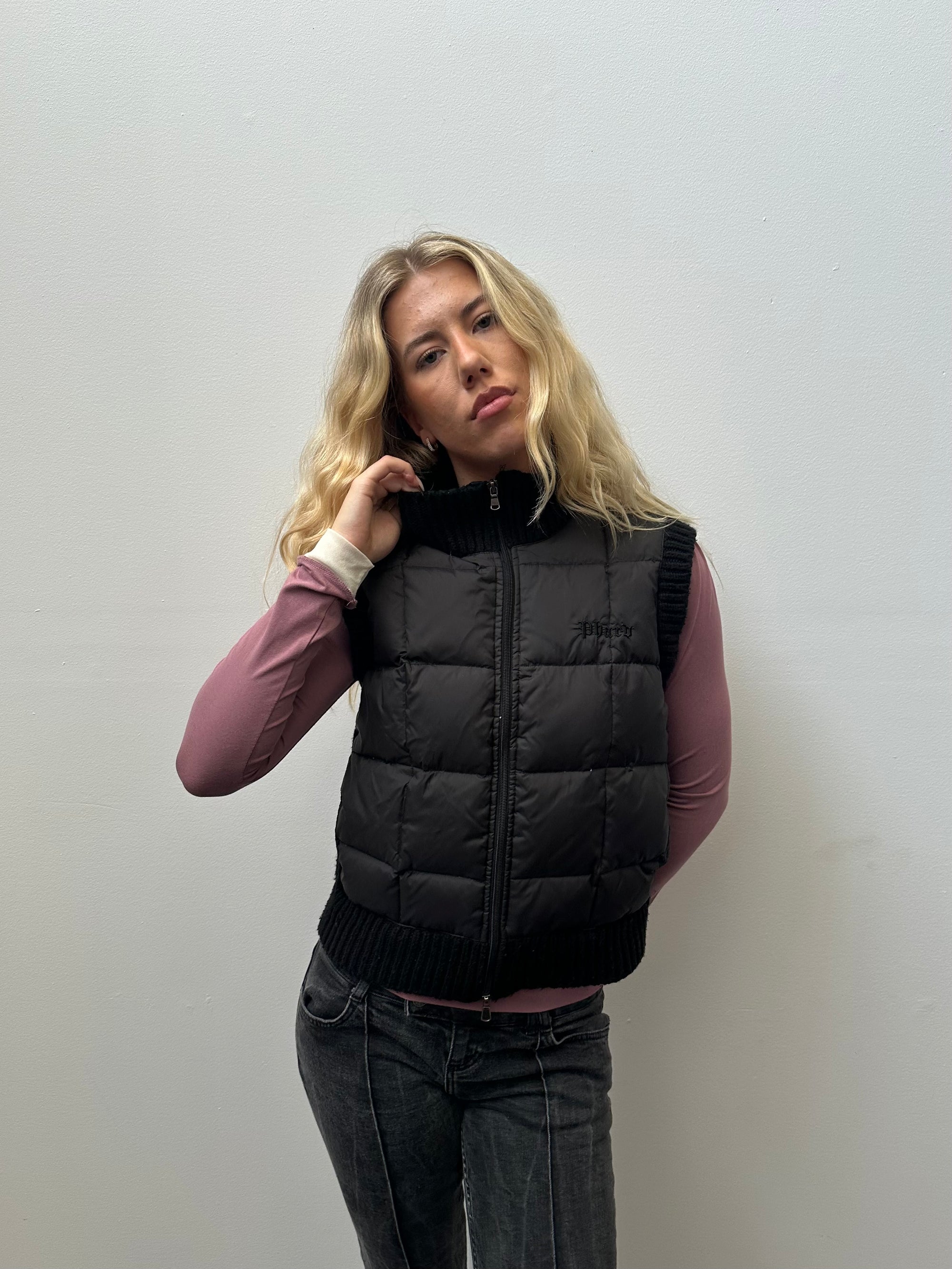 Phard Black Puffer Gilet Jacket - Size S/M