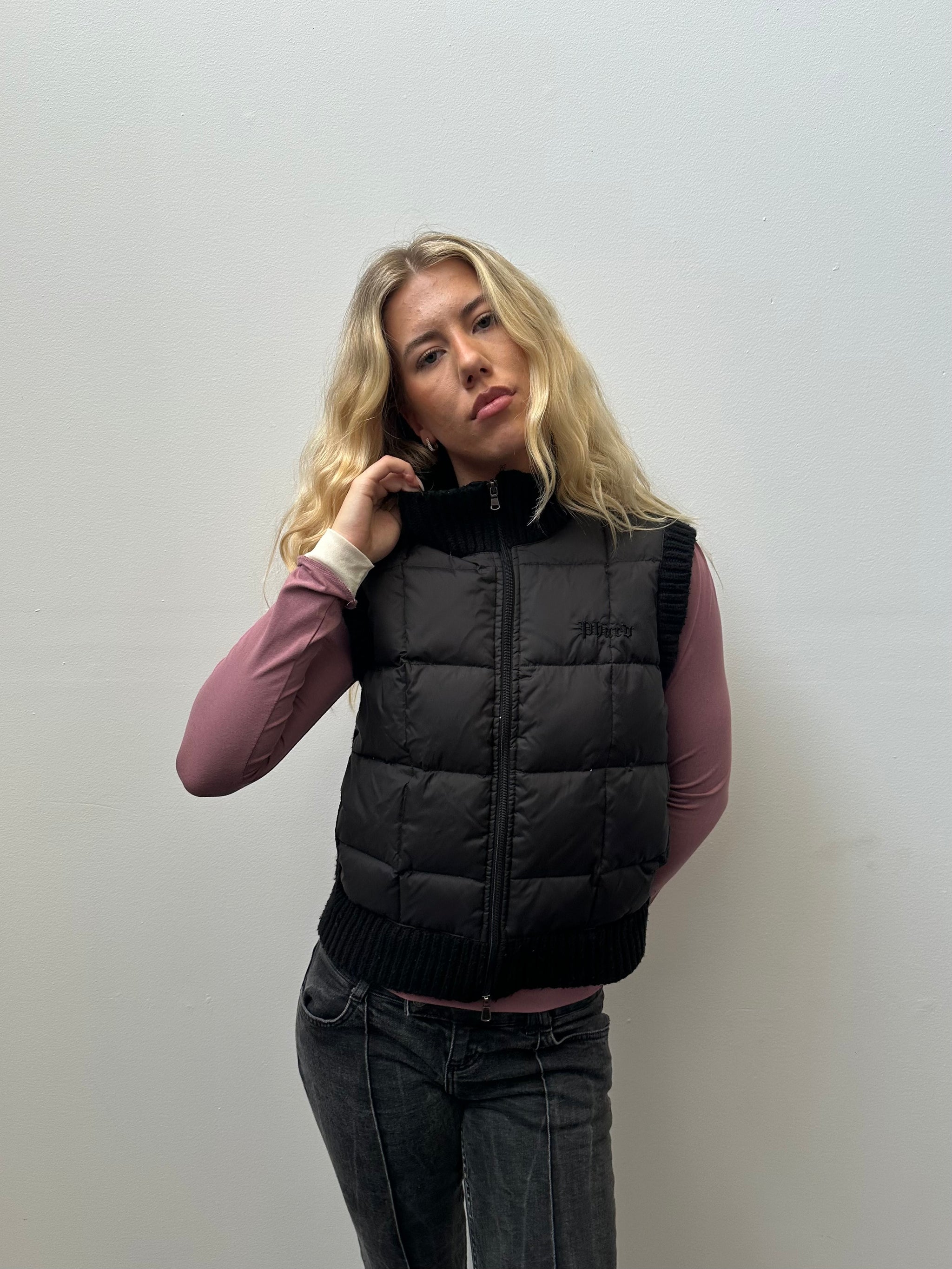 Phard Black Puffer Gilet Jacket - Size S/M