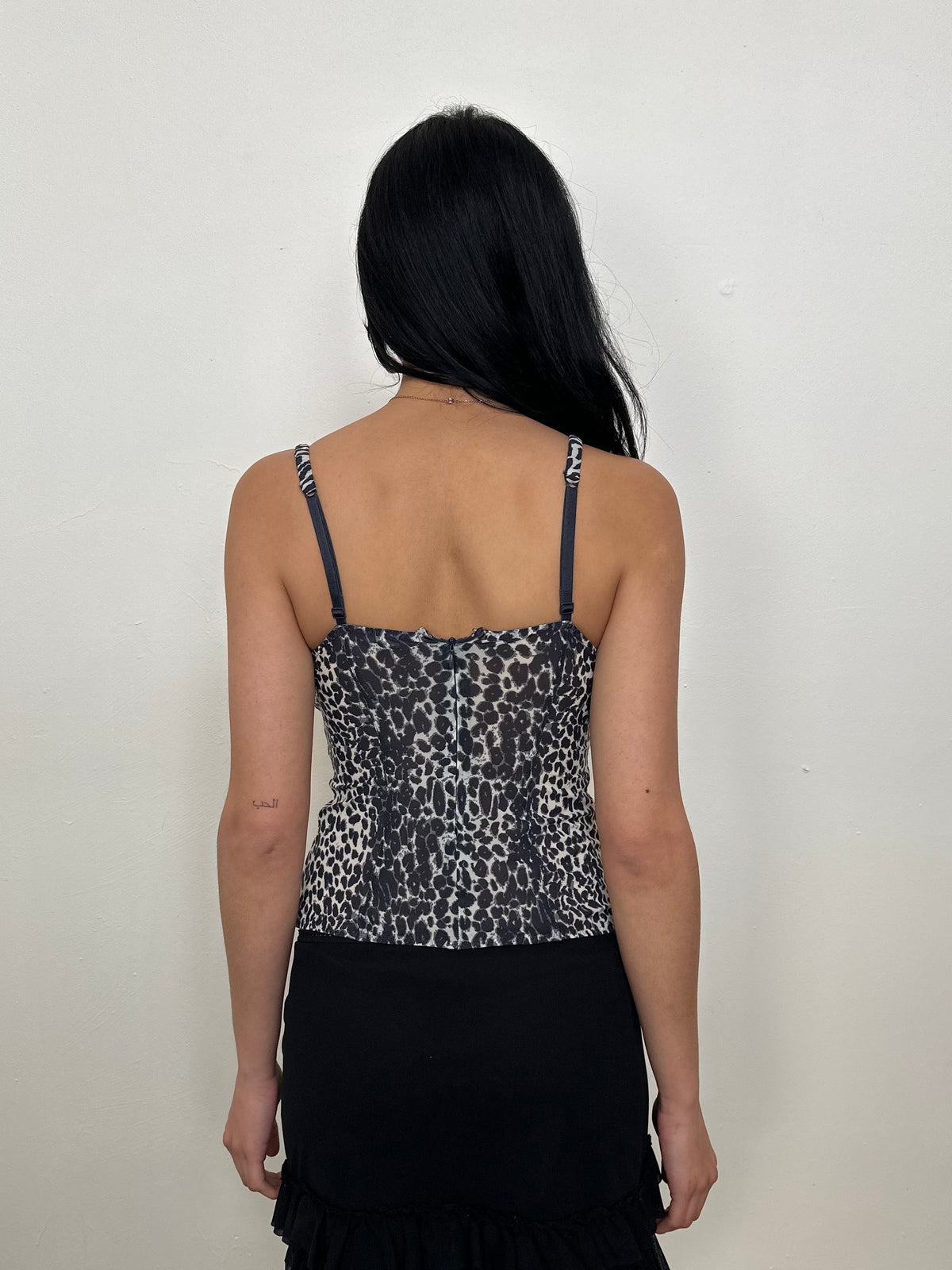 Intimissimi Grey Leopard Print Corset - Size S