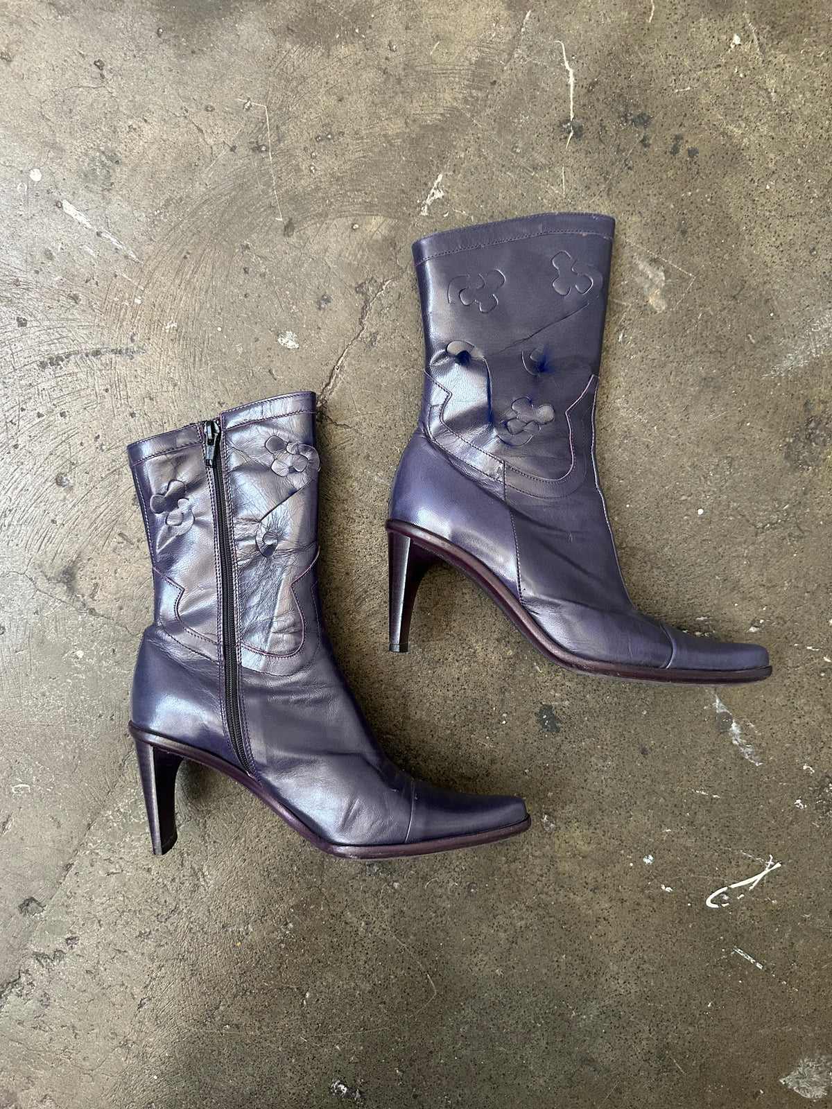 Deep Purple Faux Fur Lined Boots - Size 8