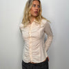 Cream Ruffle Detail Shirt - Size S