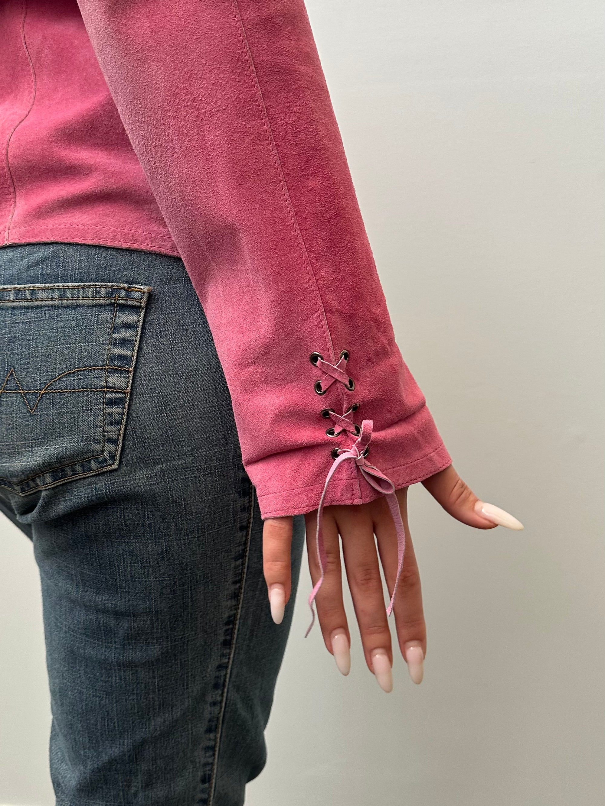 Barbie Pink Suede Jacket - Size M