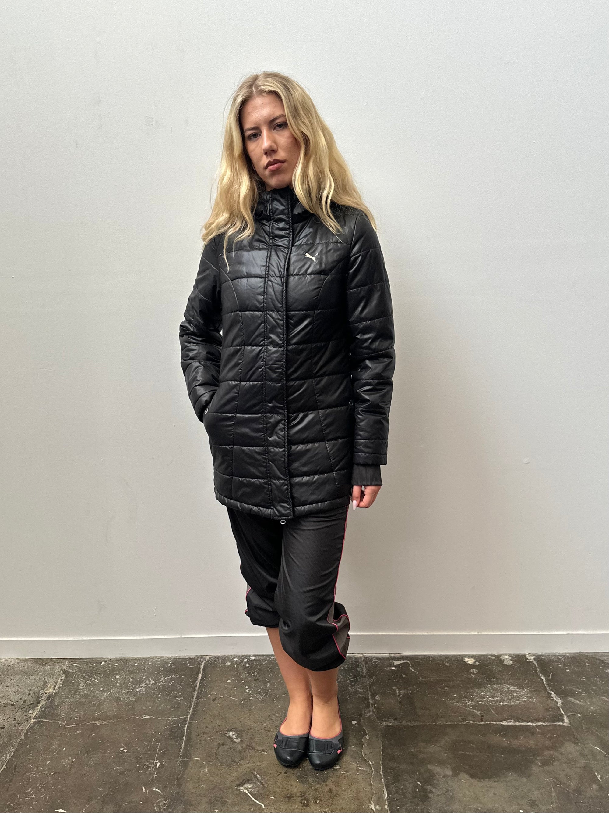 Puma Black Puffer Coat - Size S