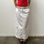 White Cargo Maxi Skirt - Size L