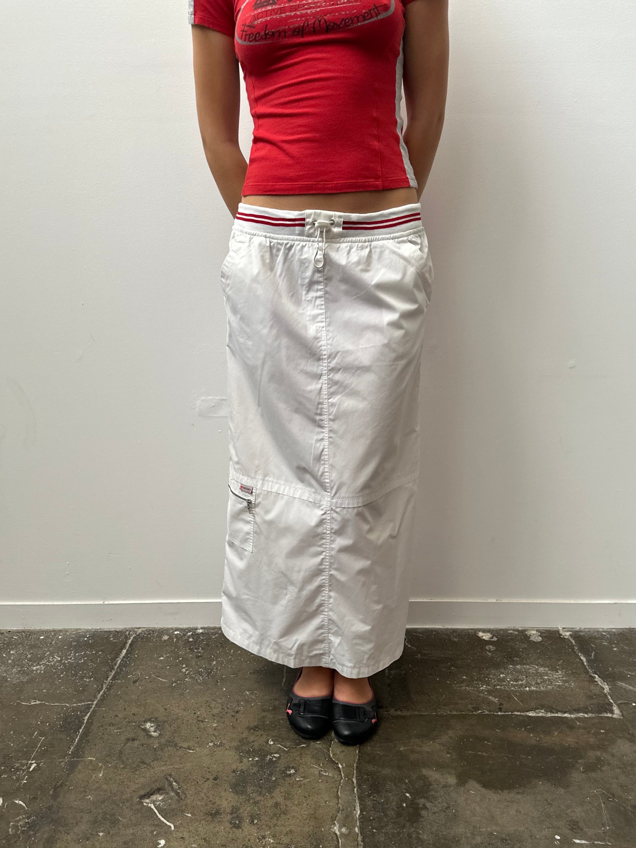 White Cargo Maxi Skirt - Size L