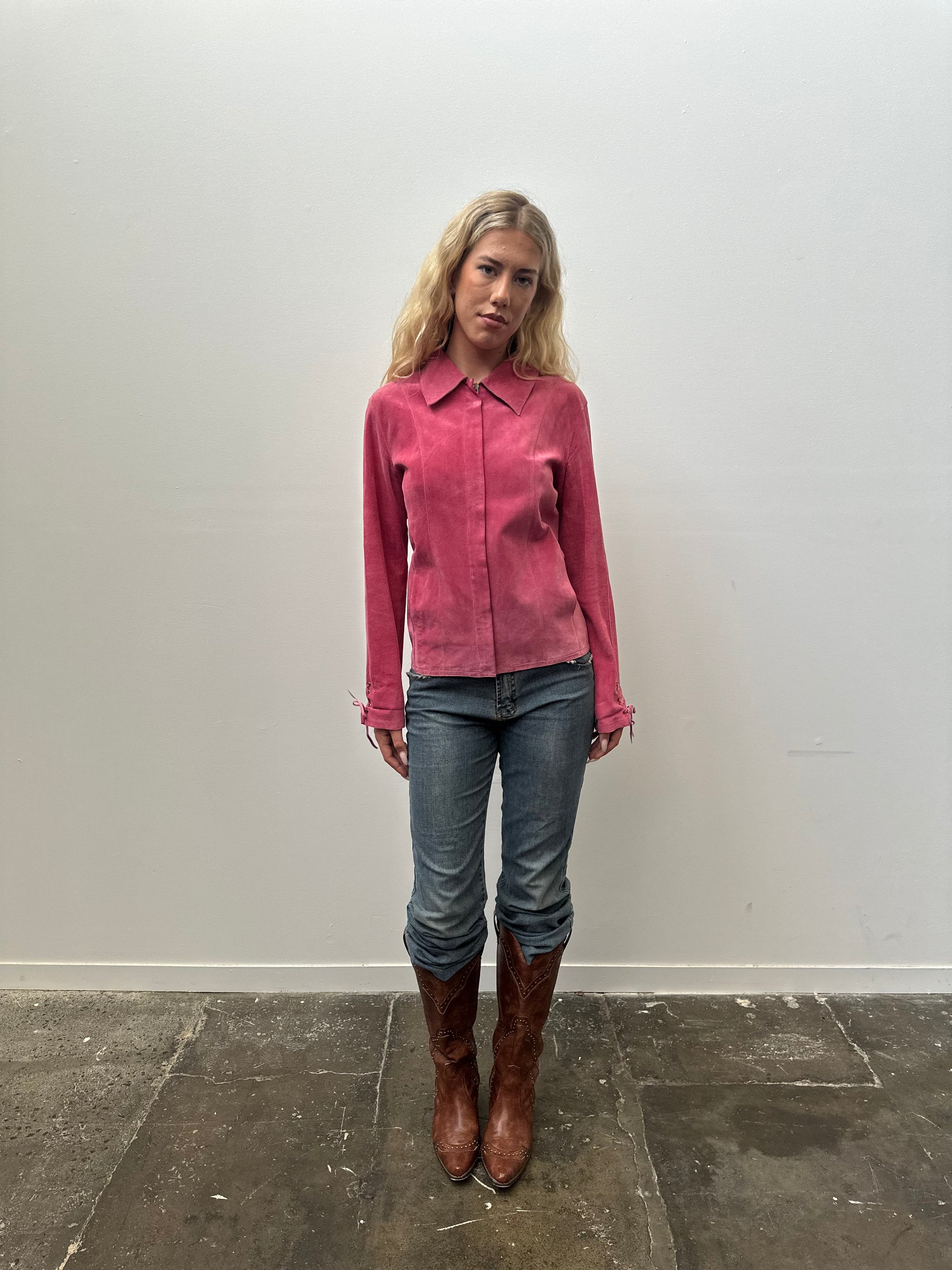 Barbie Pink Suede Jacket - Size M