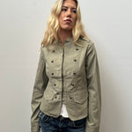 DKNY Light Khaki Napoleon Jacket - Size M