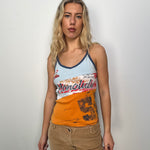 Blue & Orange Hawaii Graphic Print Cami Top - Size M