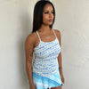 Roxy Turquoise & White Monogram Cami Top