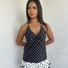 Black & White Polkadot Halter Neck Top