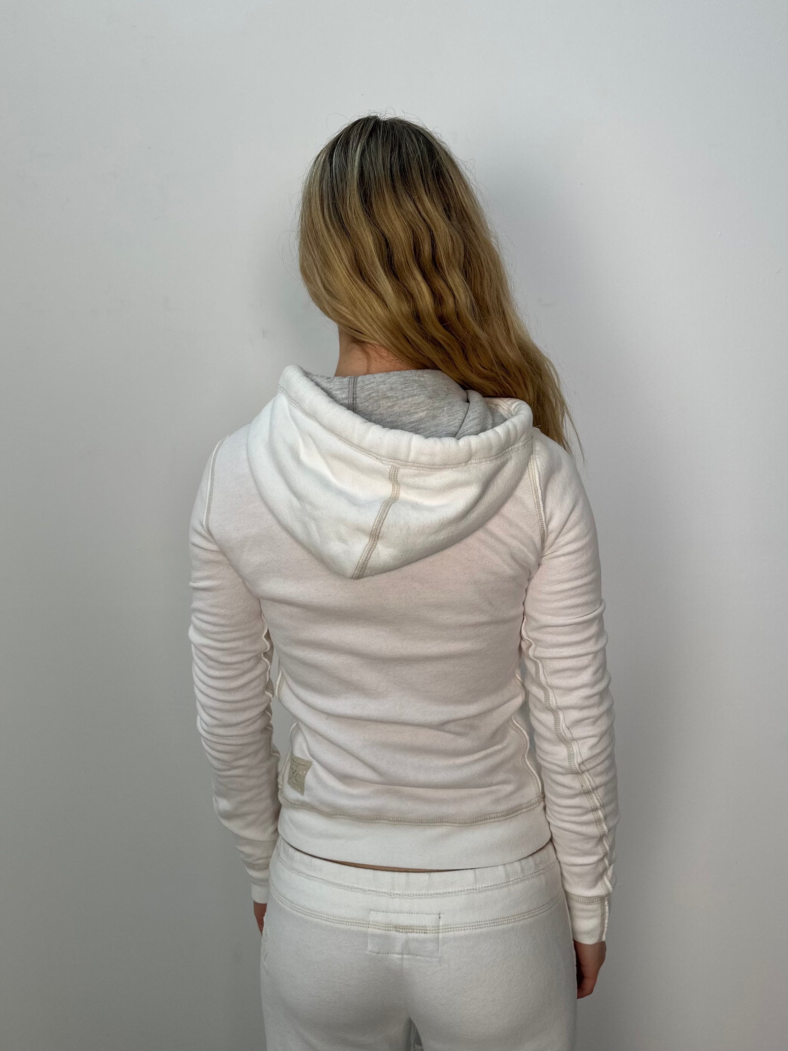 Abercrombie & Fitch White Zip Up Hoodie - Size S