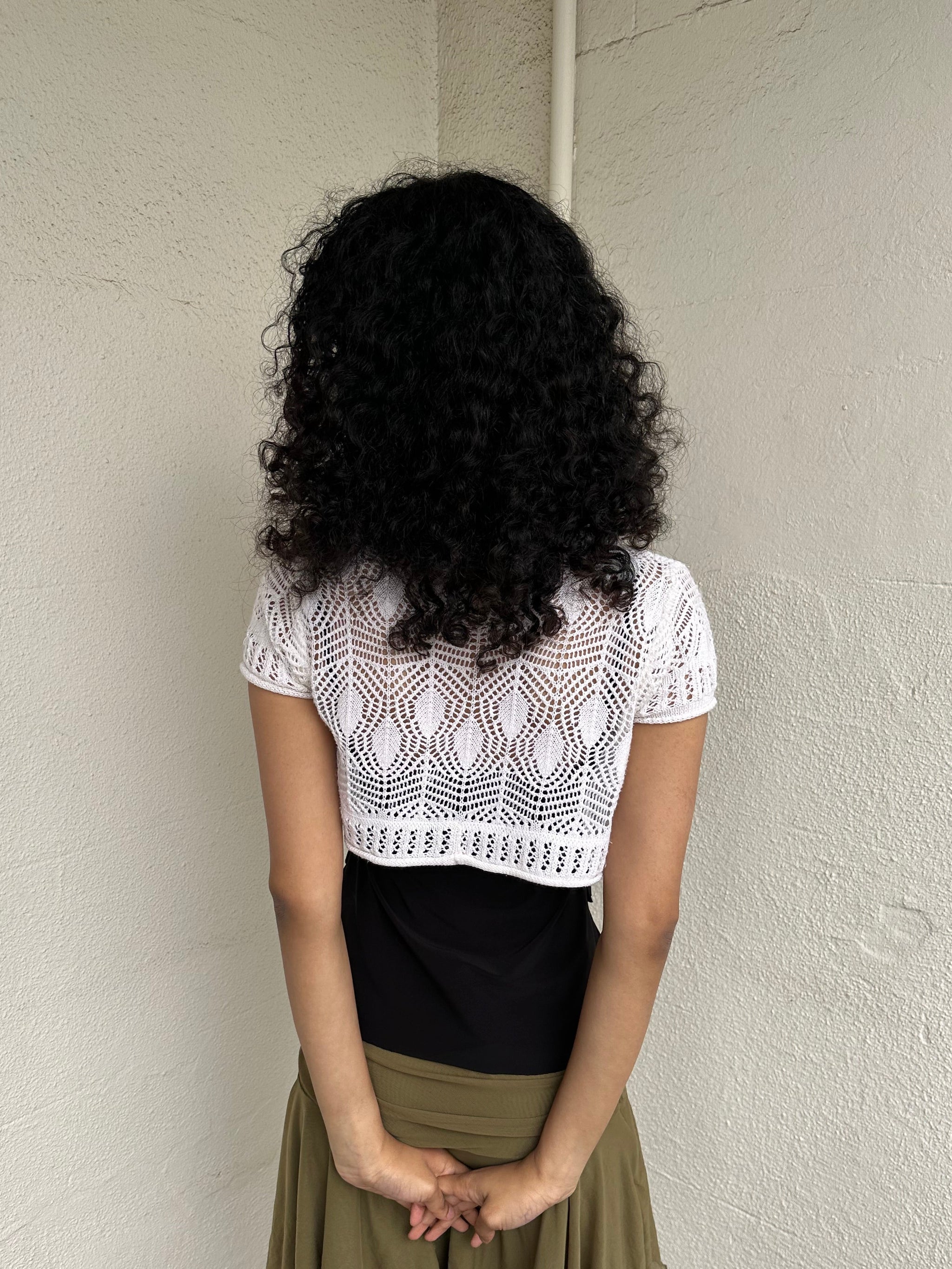 White Crochet Bolero Cardigan - Size S