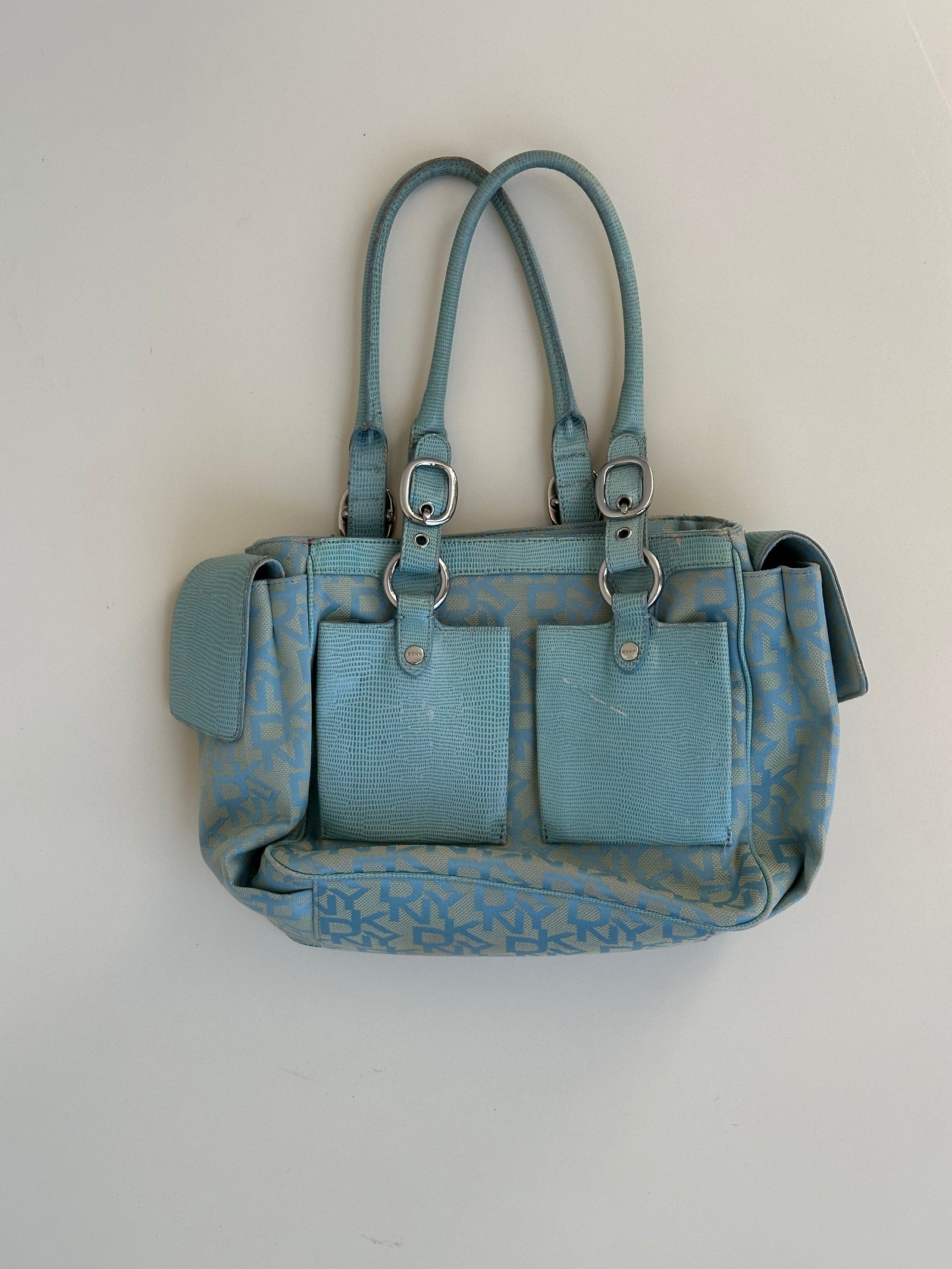 00s DKNY Blue Monogram Bag